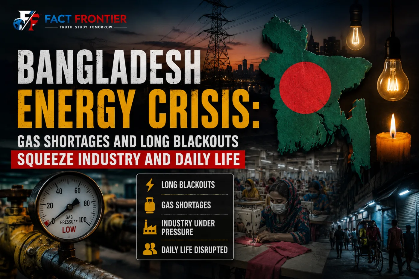 Dhaka street market shutting down early under evening power conservation rules