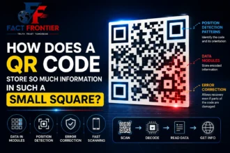 Diagram showing the structure of a QR code with labeled position detection patterns, timing patterns, and data modules.
