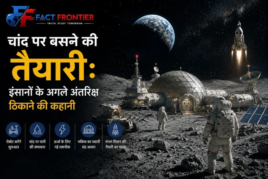 नासा का मून बेस प्रोग्राम और चंद्रमा के दक्षिणी ध्रुव पर प्रस्तावित इंसानी बेस का मॉडल