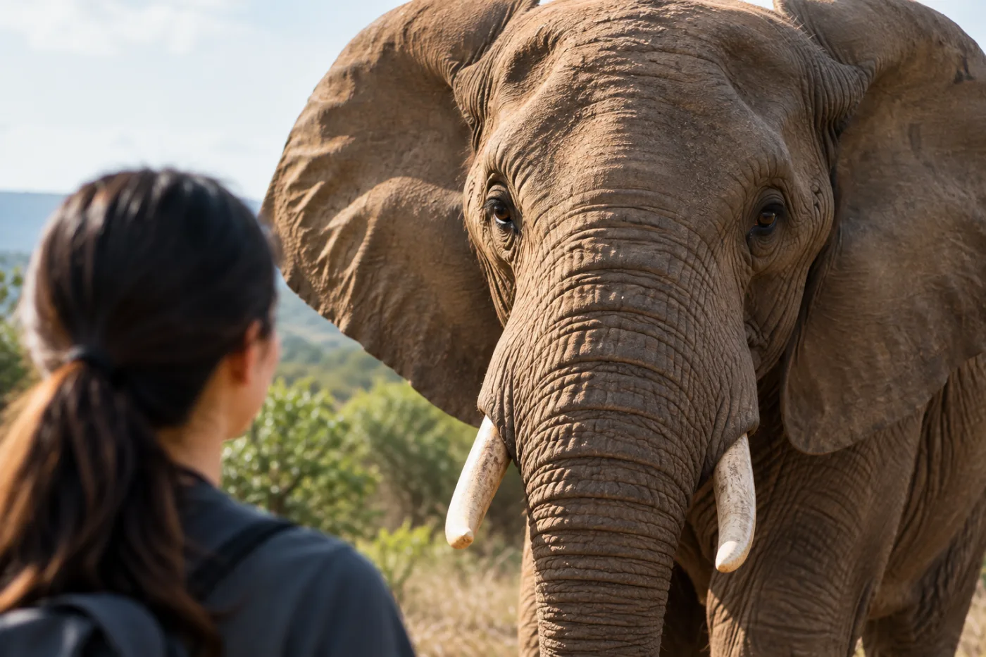 Elephant visual attention observed in the wild 