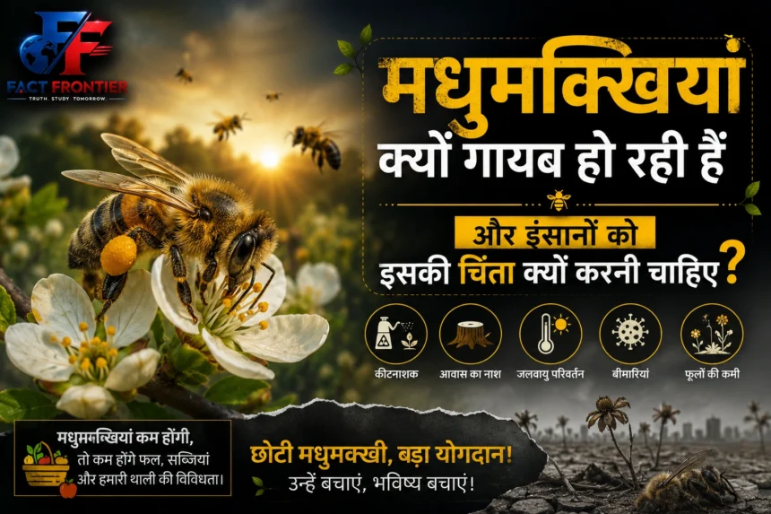 Pesticide spray on crop field causing sublethal impact on foraging bees