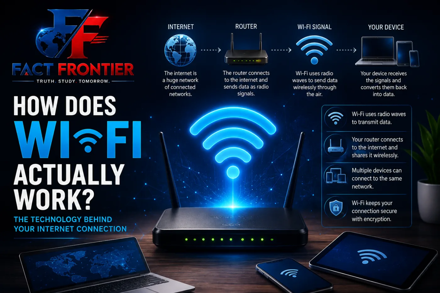 Diagram explaining how does Wi-Fi actually work